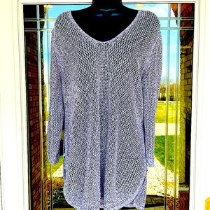 New York and company open knit Sweater purple XL